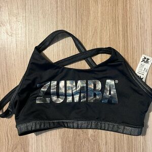 Zumba Black and Gray Sports Bra